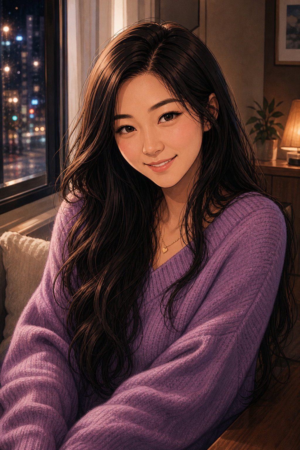 Shemay Lee, also known as Claudia Lee, in Tony's oversized purple sweater