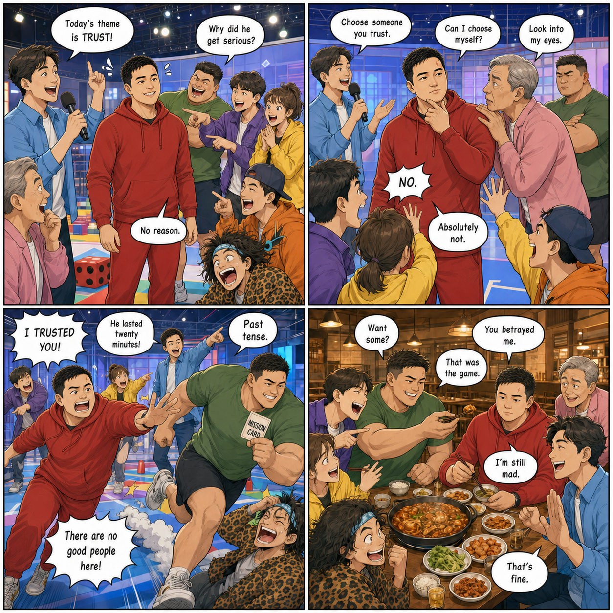 Everyone Is Lying: Tony discovers that trust feels different when the lie is part of a game and everyone stays for dinner afterward.