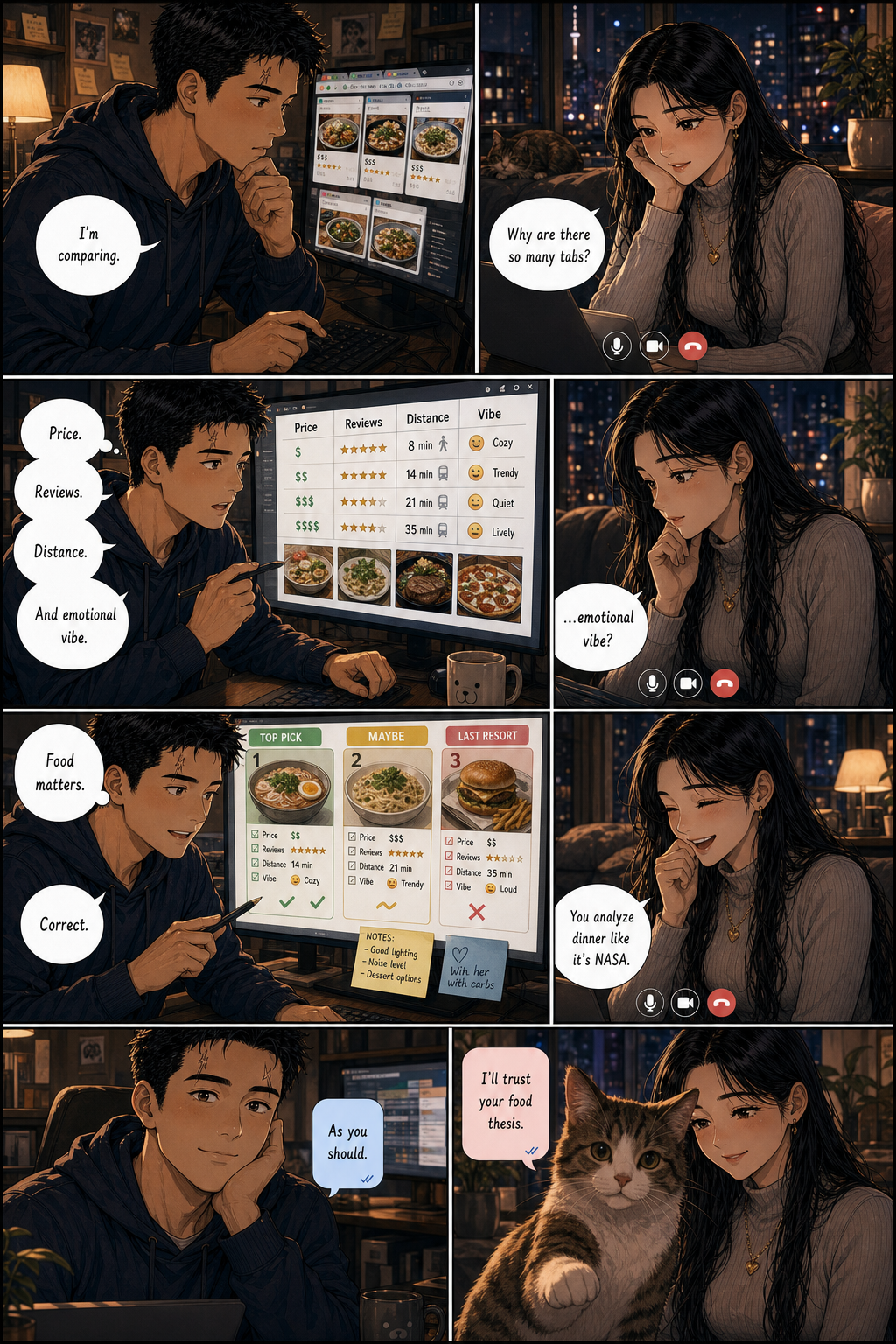 Food Draft (Layered): Tony's restaurant planning board reveals how seriously he takes choosing dinner.