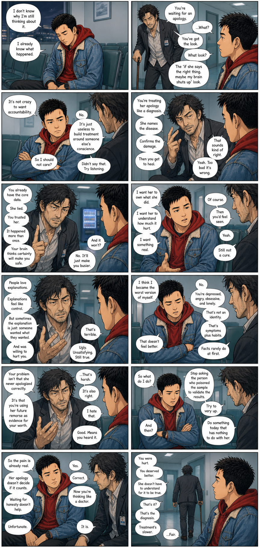 Not A Diagnosis: Tony learns that his pain does not need the person who caused it to validate the results.