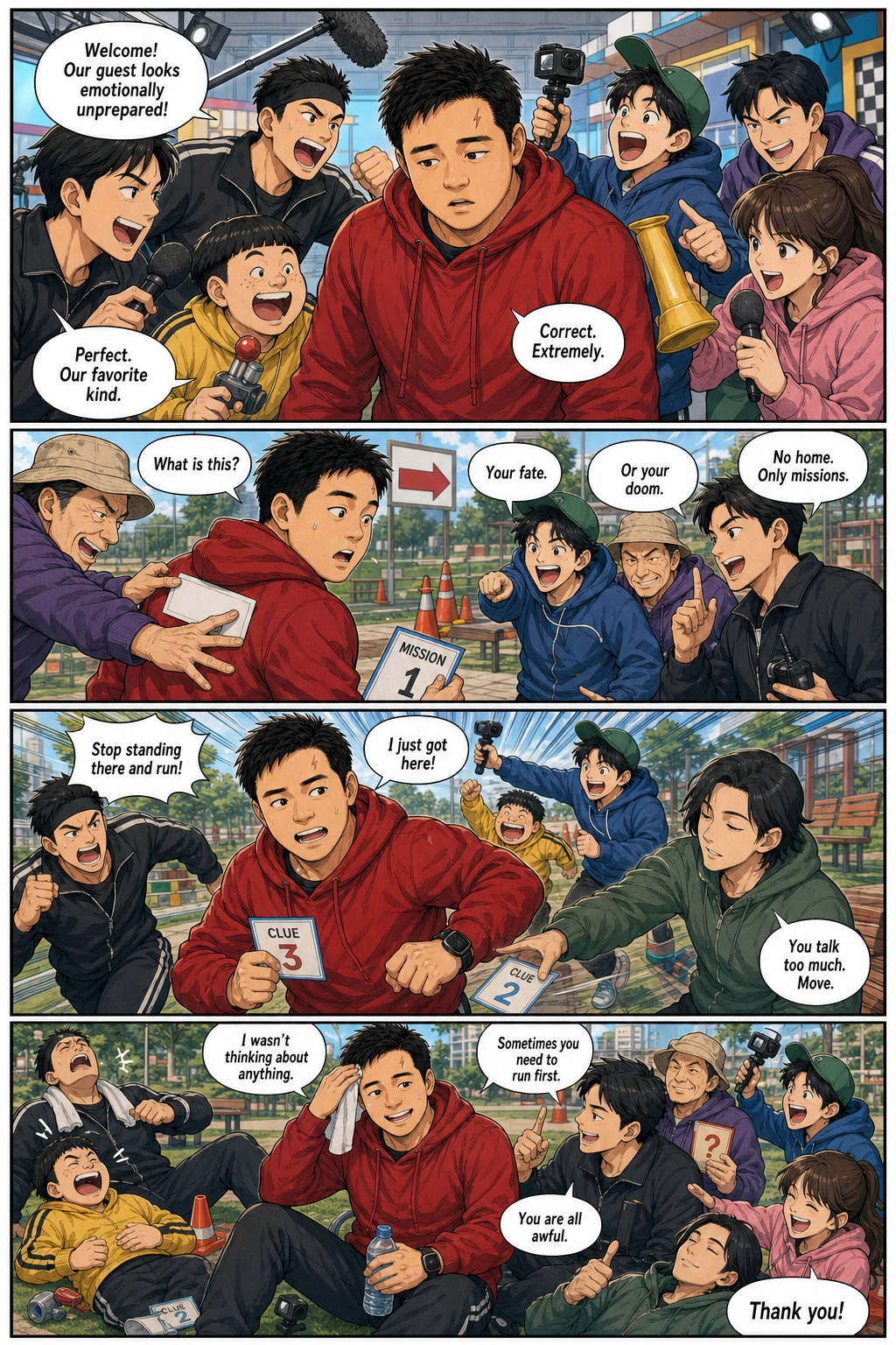 Run With It: Tony gets dragged into a chaotic mission game and remembers that pain is not the only thing he can feel.