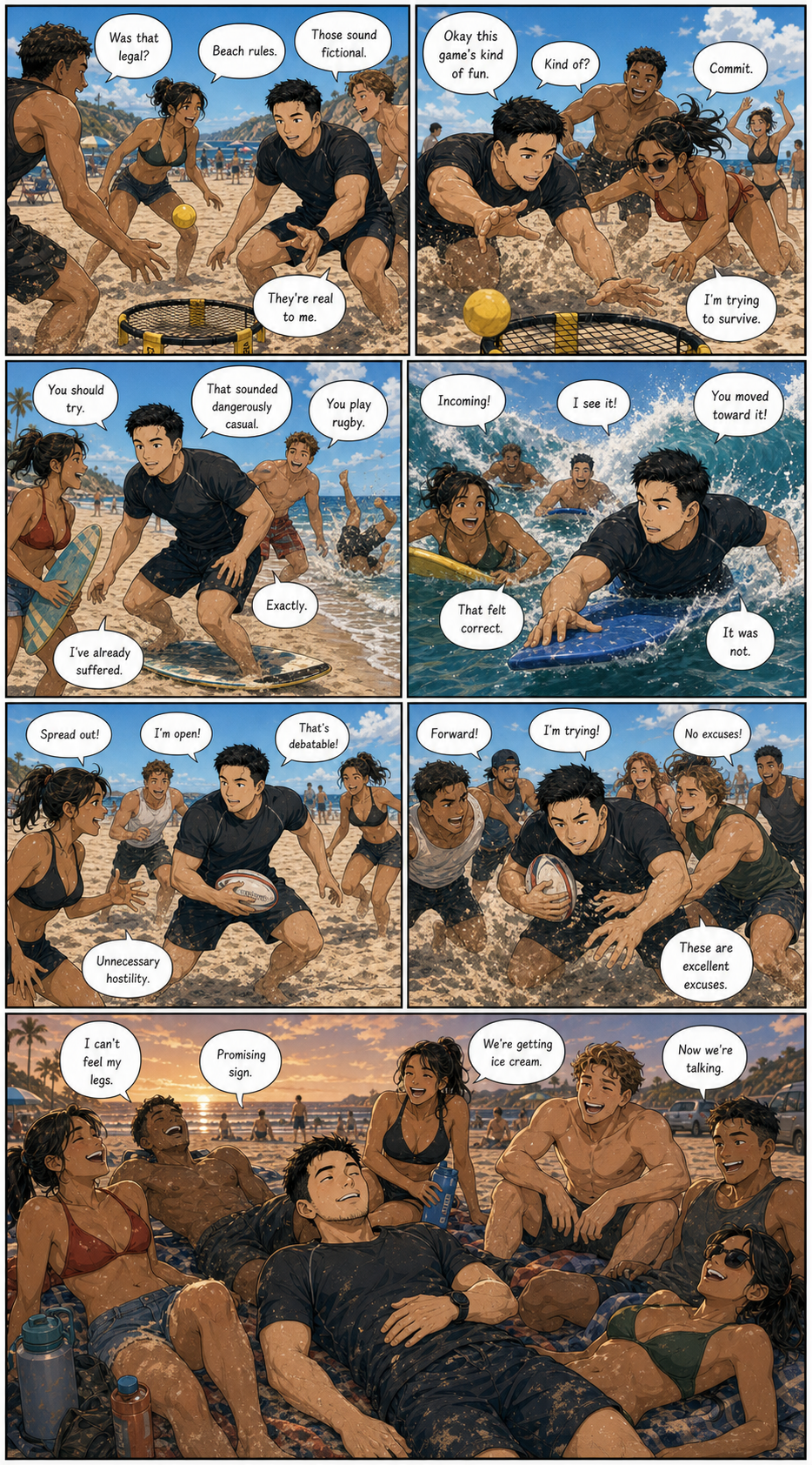 Sand Rules: Rugby people plus beach games usually means controlled chaos.