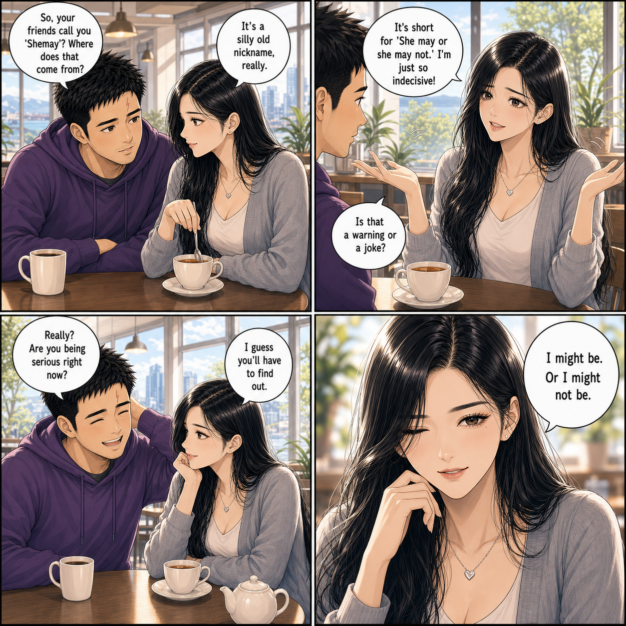 Shemay Or Shemay Not: A joke that lands in the gap between who she is and who he wants her to be.
