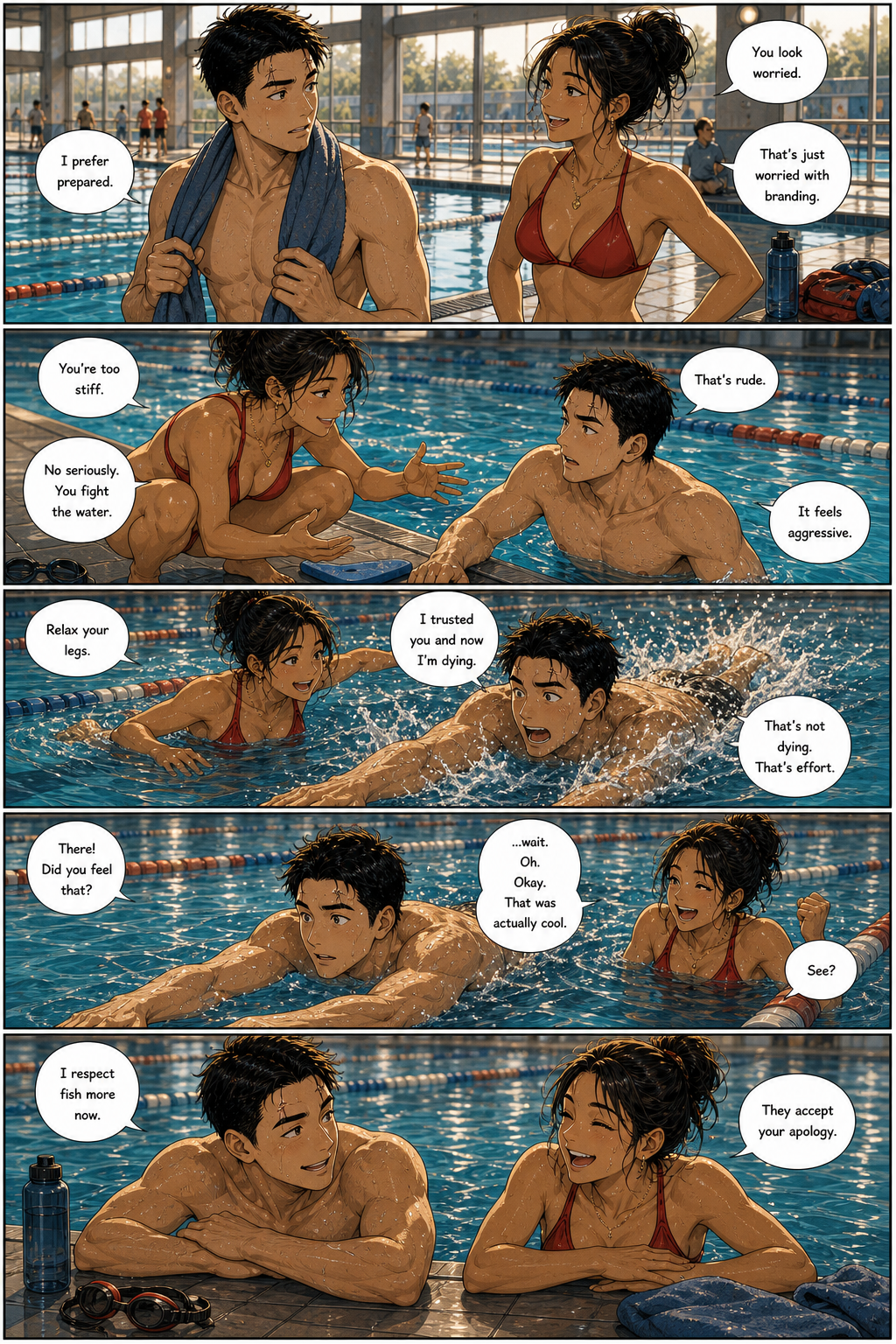 Sink or Swim: Tony's rugby friend offers to teach him how to swim.