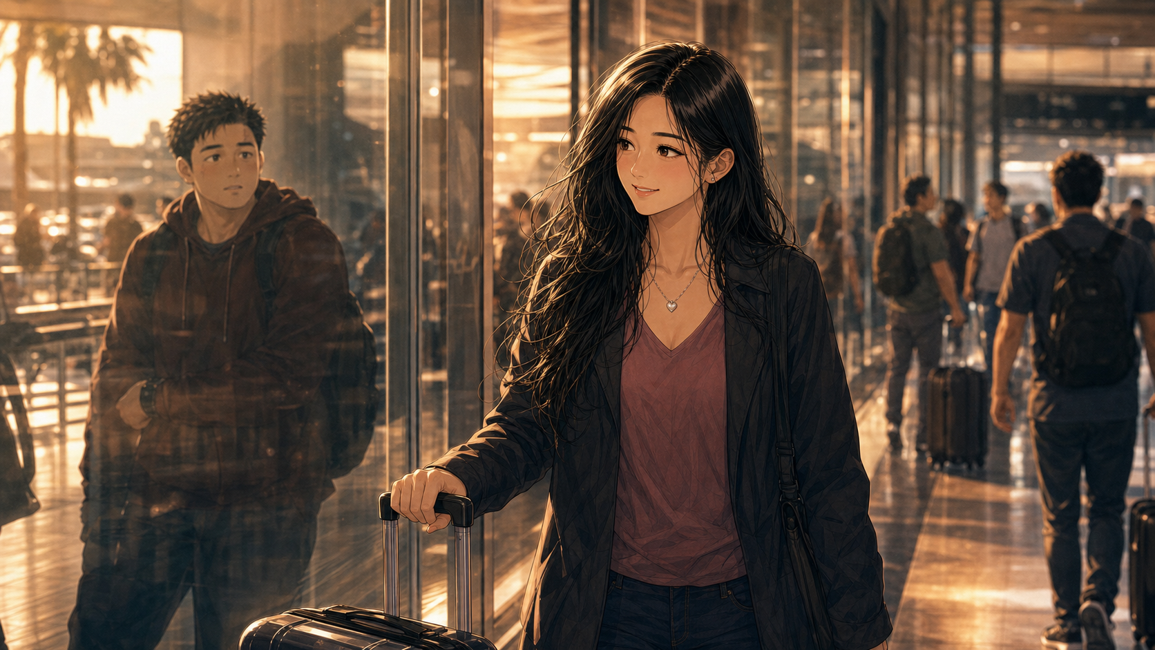 If You Came Generated Manga Image: In another timeline, Shemay Lee / Claudia Lee boards the flight to Los Angeles.