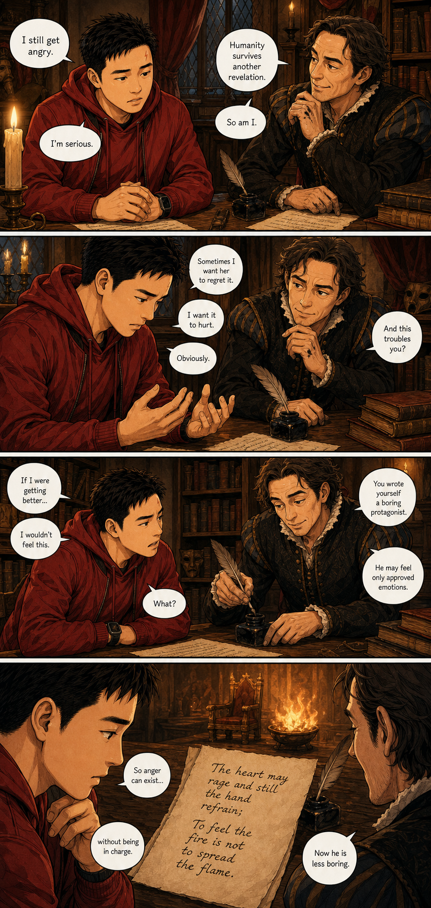 Sonnet for an Angry Man: Tony learns that a fierce feeling can be heard without being handed the script.