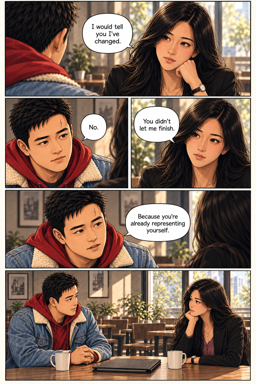 Tony stops Shemay when she starts representing herself instead of advising for him.