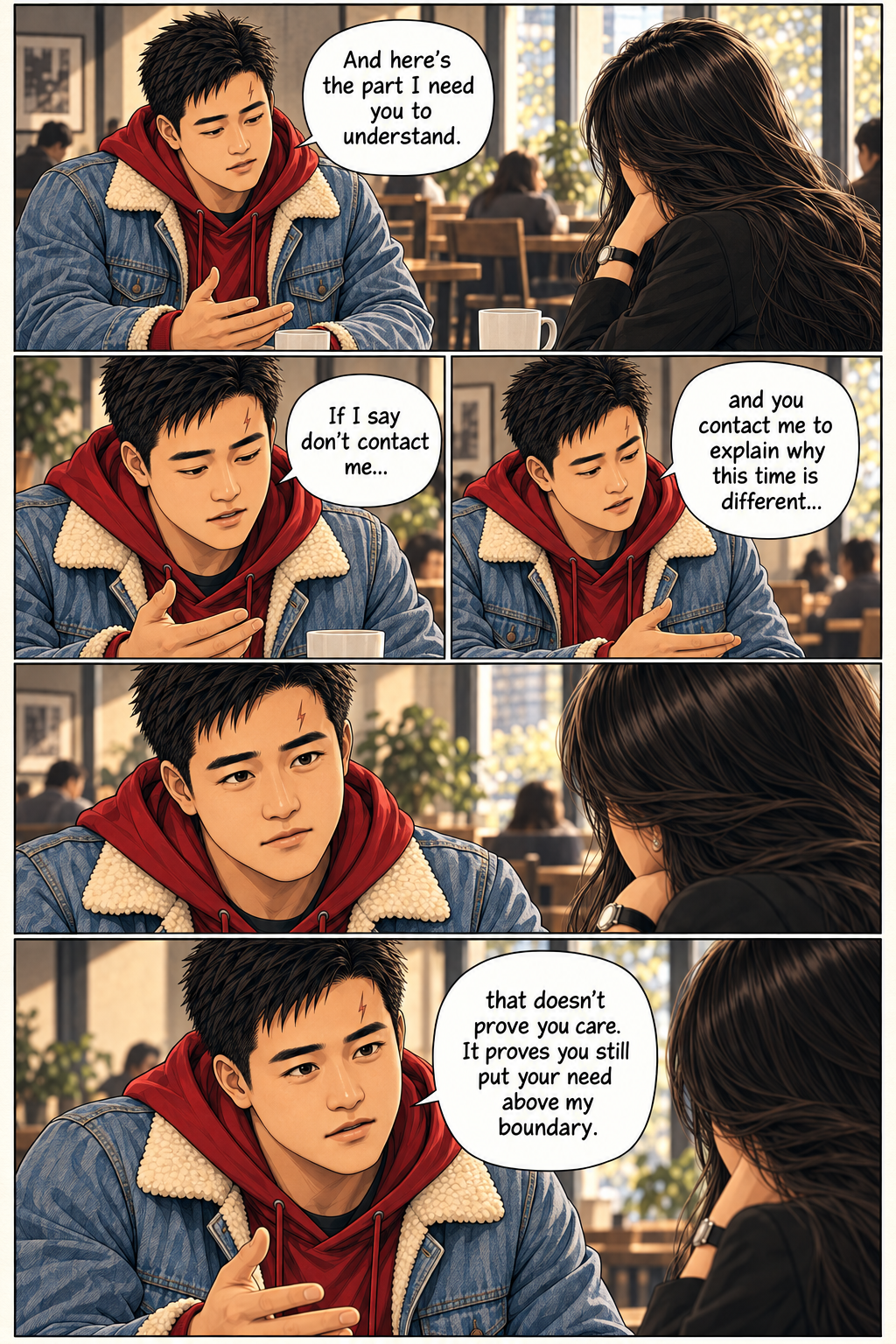 Tony explains that contacting him after a no-contact boundary would put Shemay’s need above his boundary.