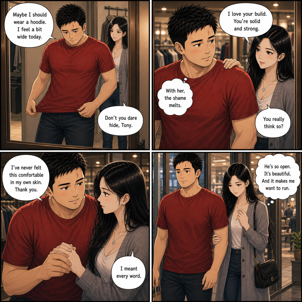 The Physical Affirmation: Shemay Lee's direct compliment provides Tony with a rare moment of physical confidence.