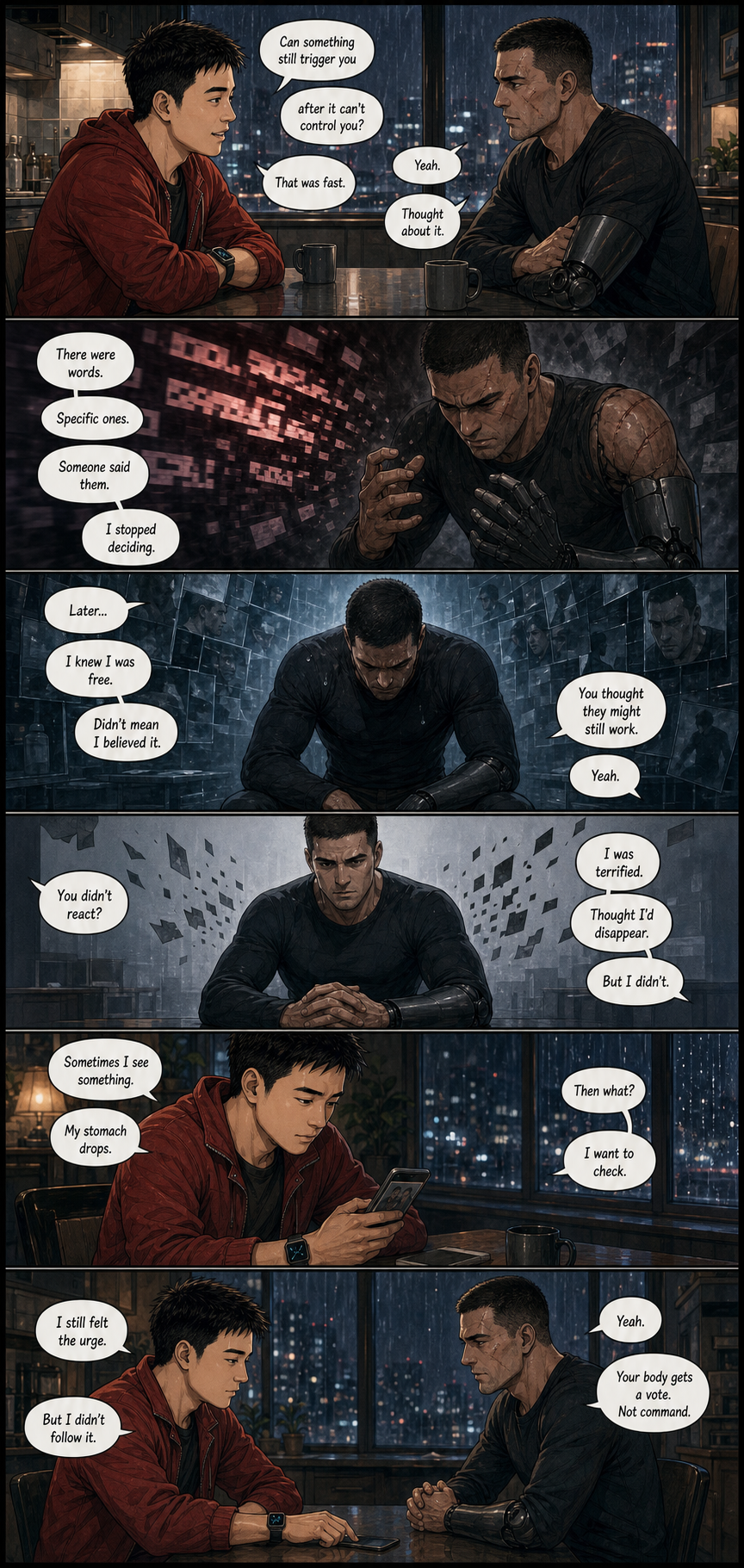 The Words Don't Work Anymore: A layered version of Tony discovering that reaction and control are not the same thing.