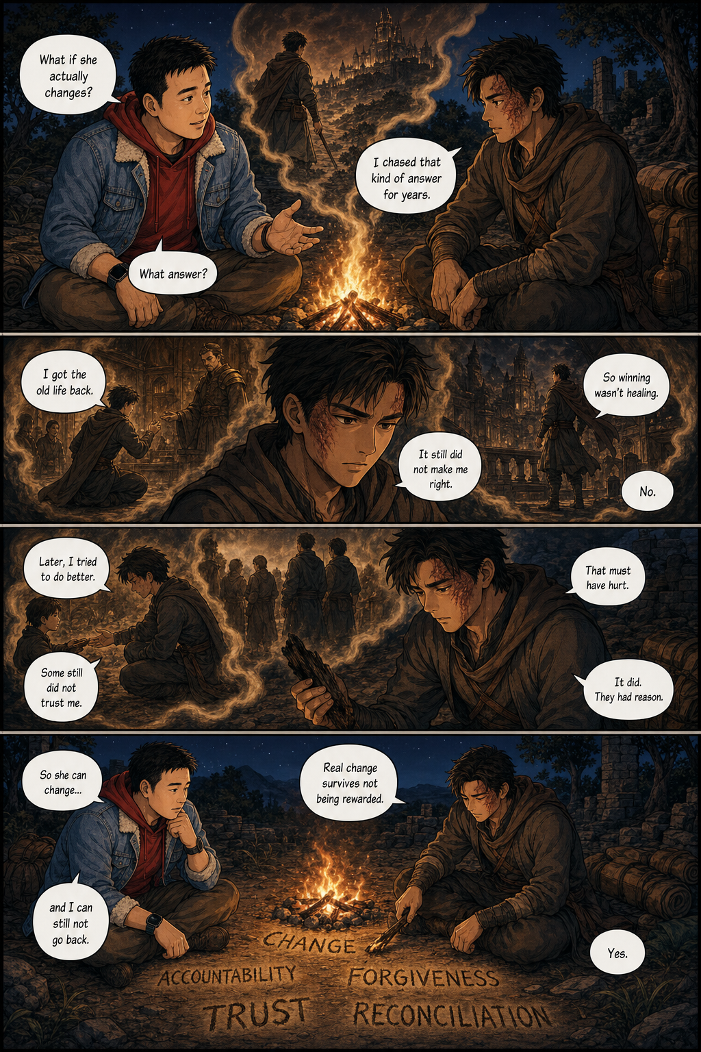 Too Late Can Still Be Real: A layered version of Tony seeing that real change can survive distrust, loss, and no reward.