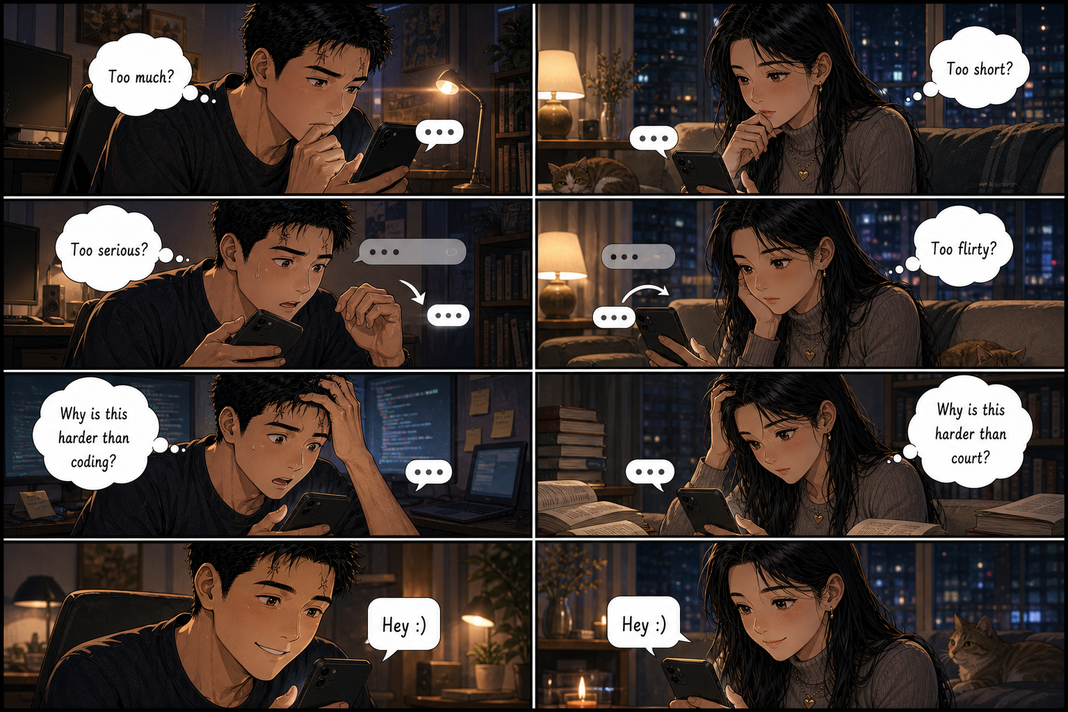 Typing...: Tony and Shemay Lee discover that texting is somehow harder than speaking.