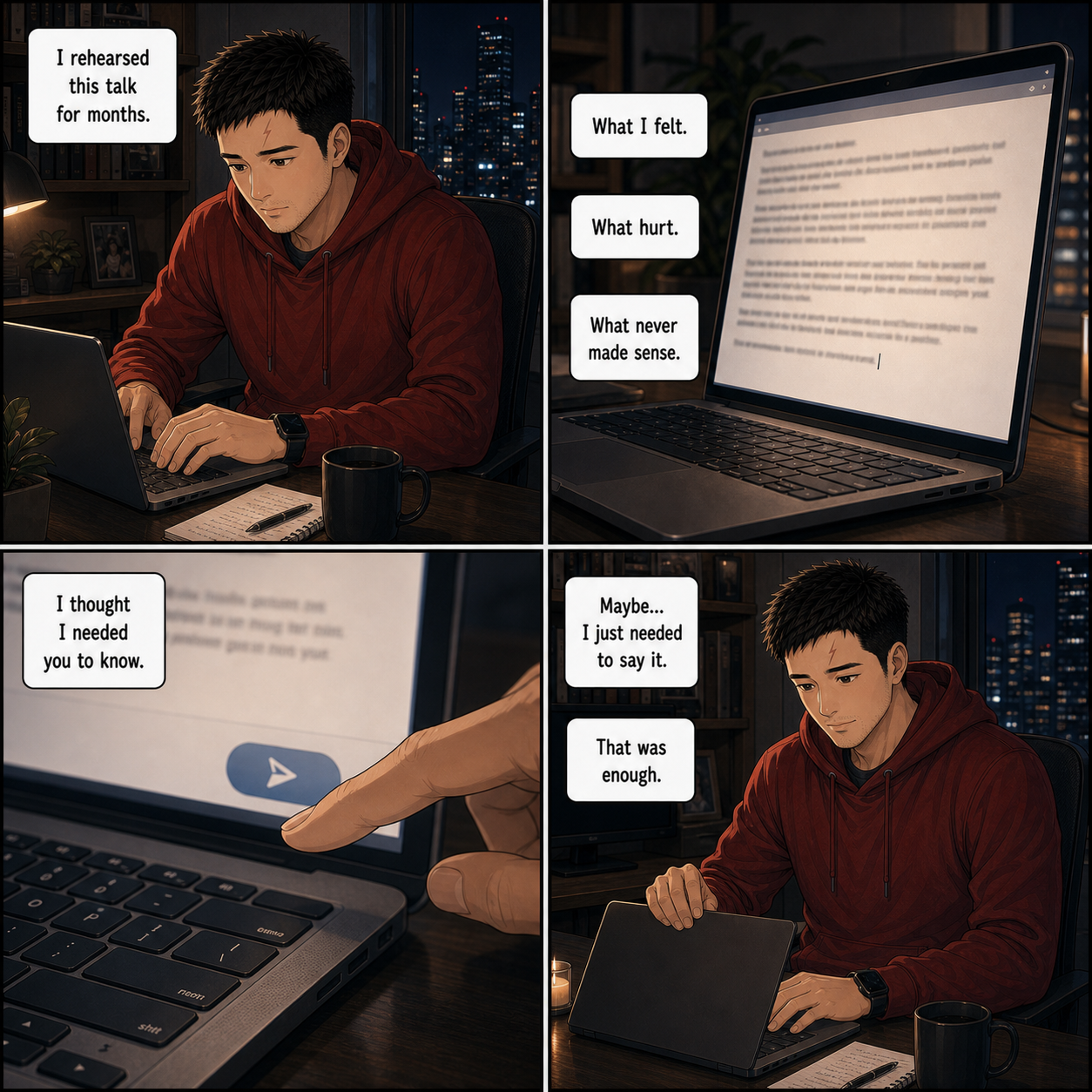 Unsent: Tony discovers that not every truth needs delivery.